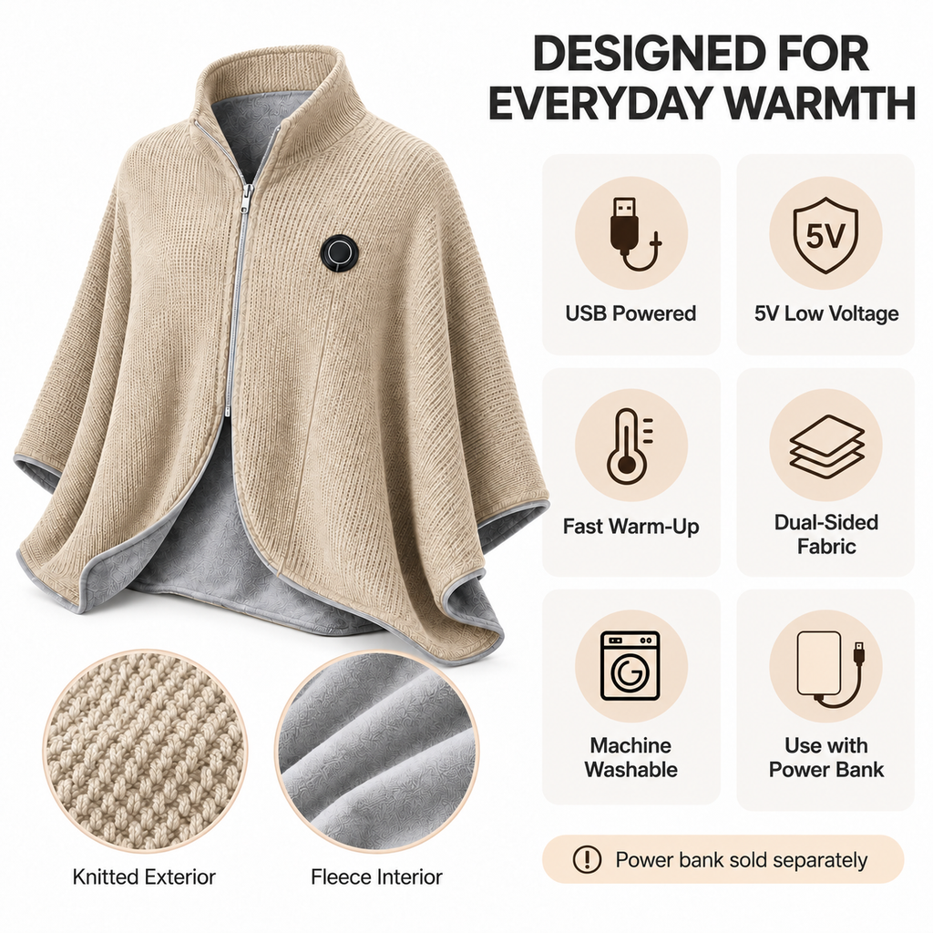 Early Black Friday 50% OFF | Portable USB Heated Blanket Shawl