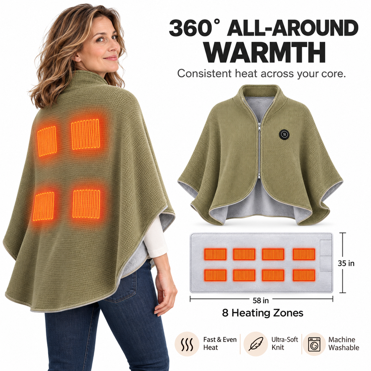 Early Black Friday 50% OFF | Portable USB Heated Blanket Shawl