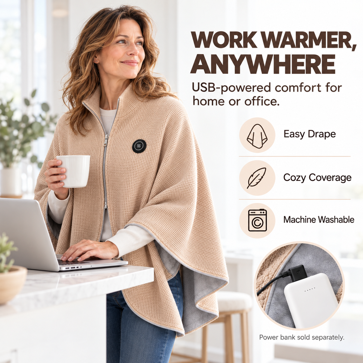 Early Black Friday 50% OFF | Portable USB Heated Blanket Shawl