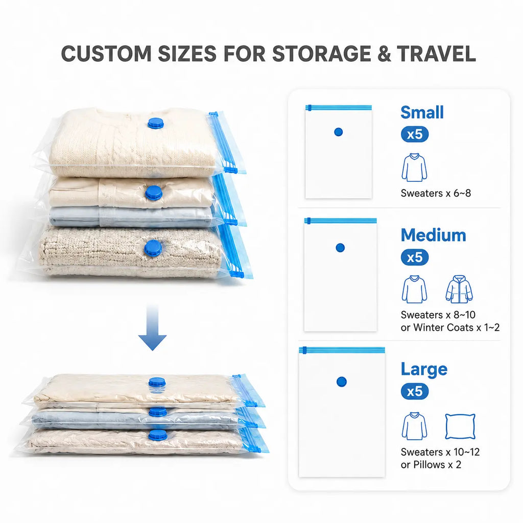 Luggage Space Saver Bags & Pump Set