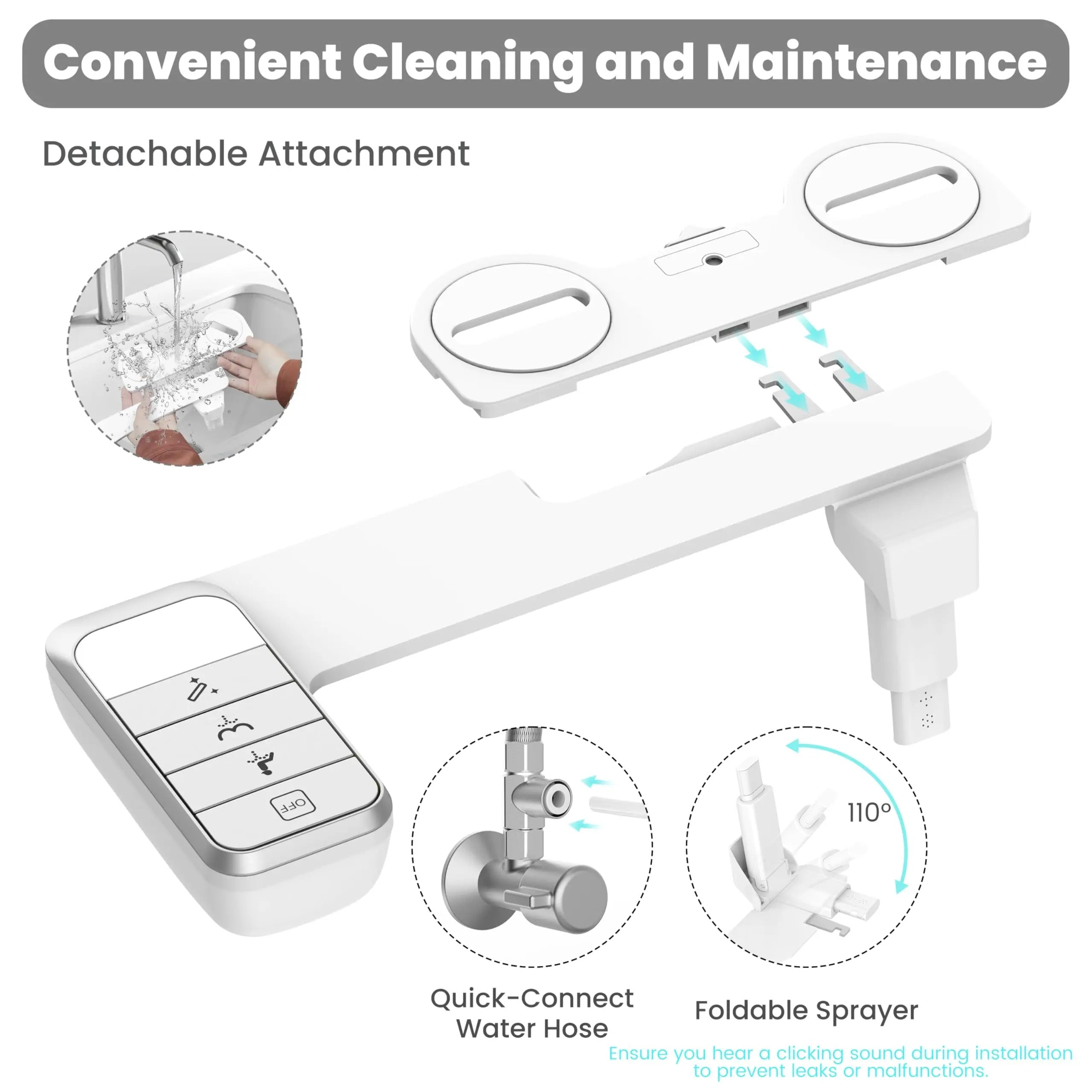 Ultra Slim Toilet Bidet (Fits All US Toilets)