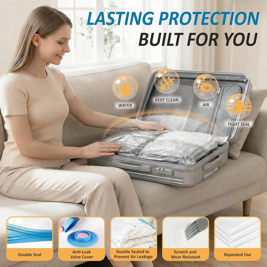 Luggage Space Saver Bags & Pump Set